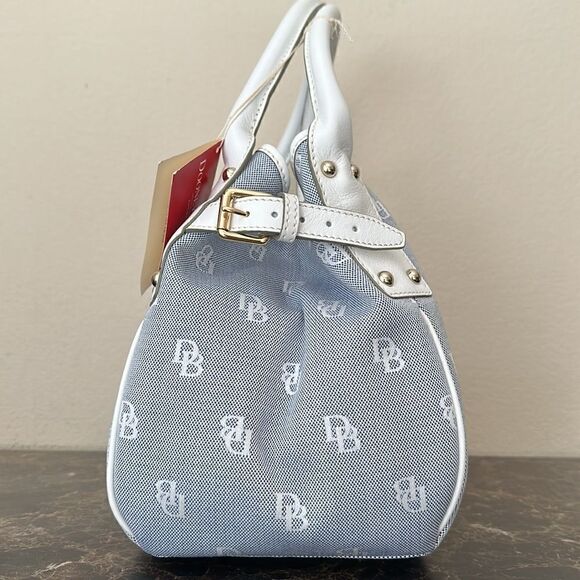 New Dooney and Bourke Blue Medium Logo Lock Satchel - Picture 4 of 14